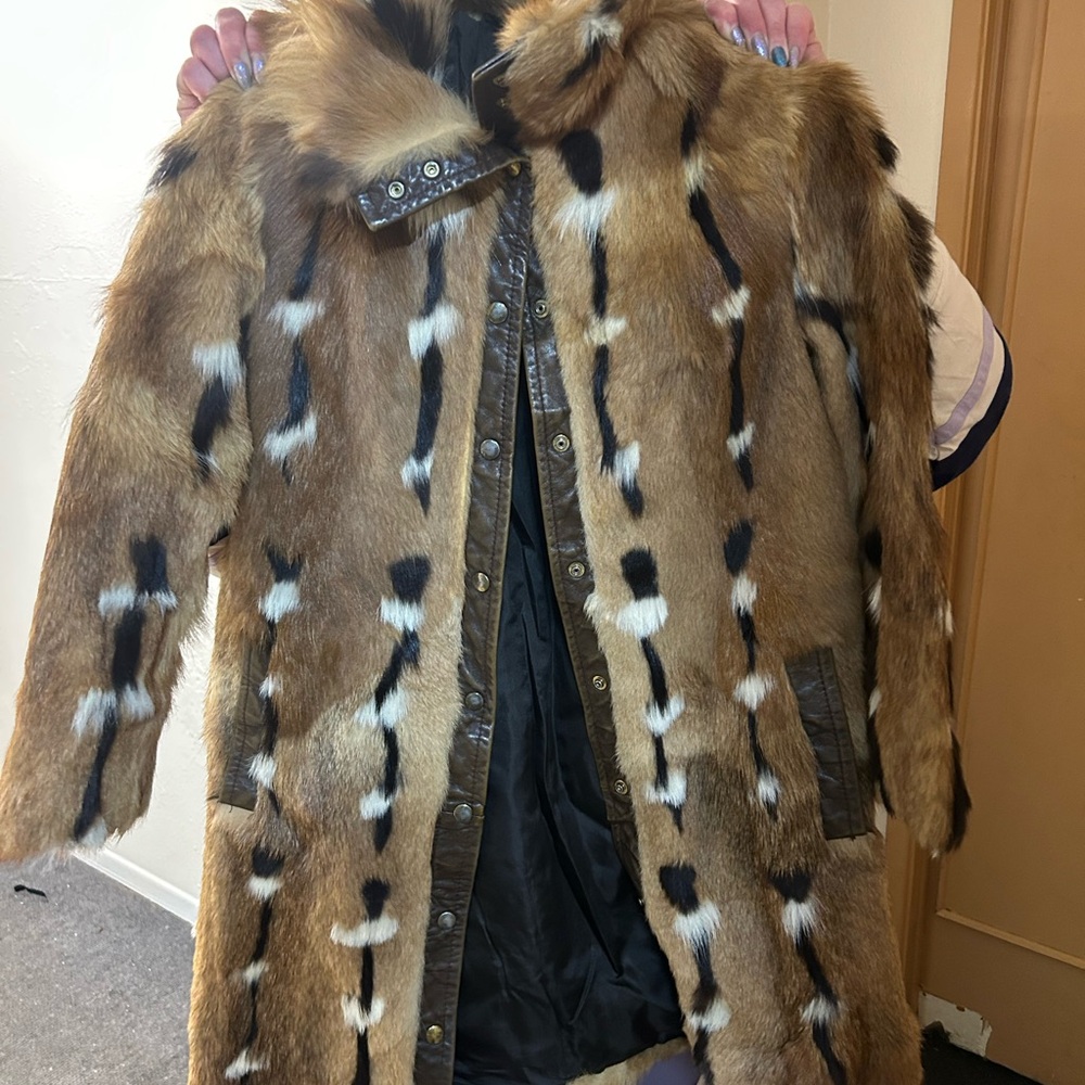 Women's Brown and Black Fur Coat